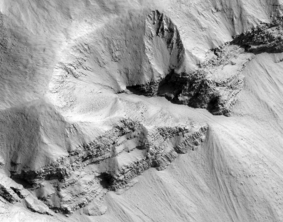 Imagem de um depósito de inundação de basalto em Marte na região de Marte Vallis  (Foto: Divulgação/ Nasa)