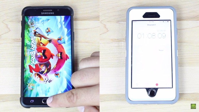 iPhone 6 tem clara vantagem sobre o Galaxy Note 5 quanto o assunto é multitarefa (Foto: Reprodução/YouTube)