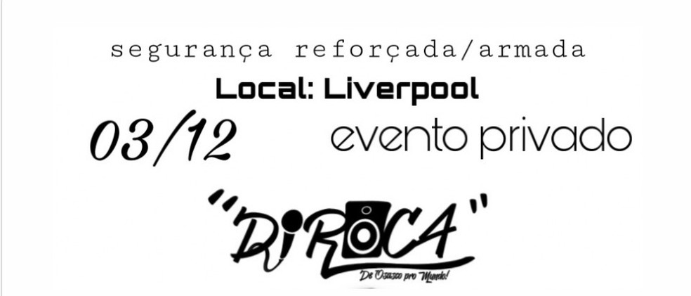Imagem de divulgação da festa baile do Dj Roca em Patos de Minas  — Foto: Reprodução/Divulgação