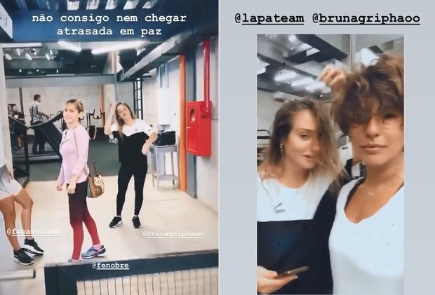 Fê Paes Leme, Bruna Griphao, Marina Moschen e Fernanda Nobre se encontram para treino (Foto: Reprodução/Instagram)