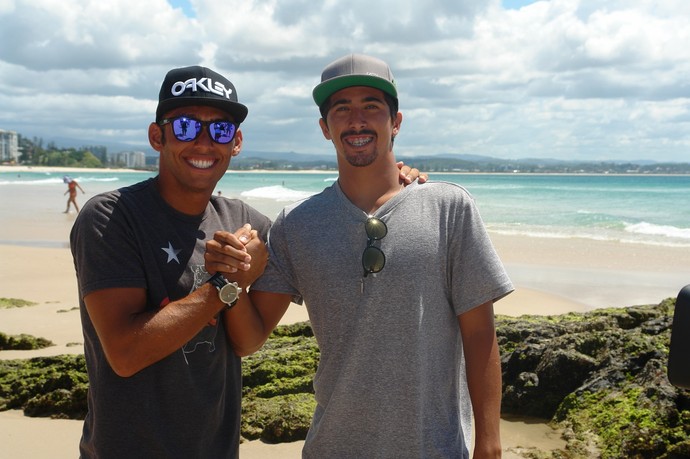 Jadson André e Miguel Pupo em Gold Coast - Mundial de Surfe (Foto: Felipe Siqueira)