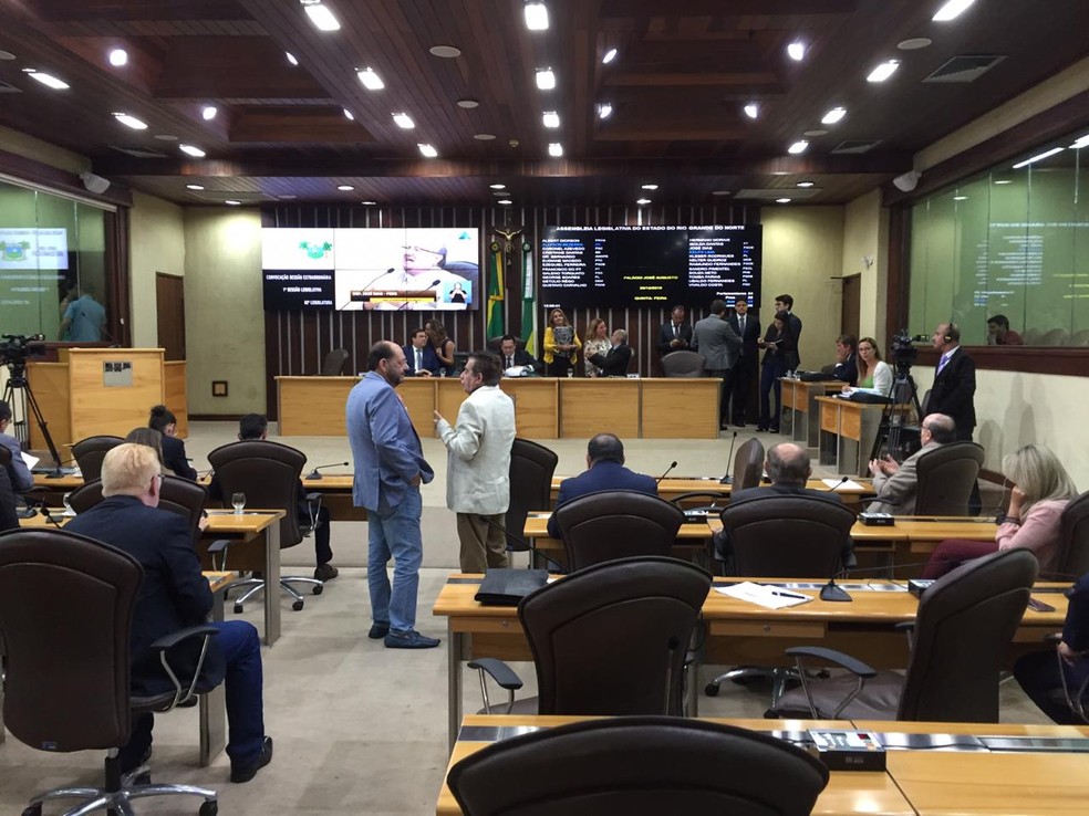 Deputados atenderam a convocação extraordinária e aprovaram projeto de Lei do Proedi no RN — Foto: Rafael Lopes/Inter TV Cabugi