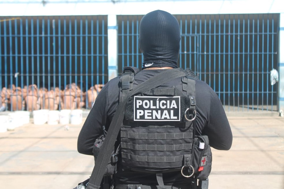 Operação em presídio do Piauí.  — Foto: Divulgação/Sejus