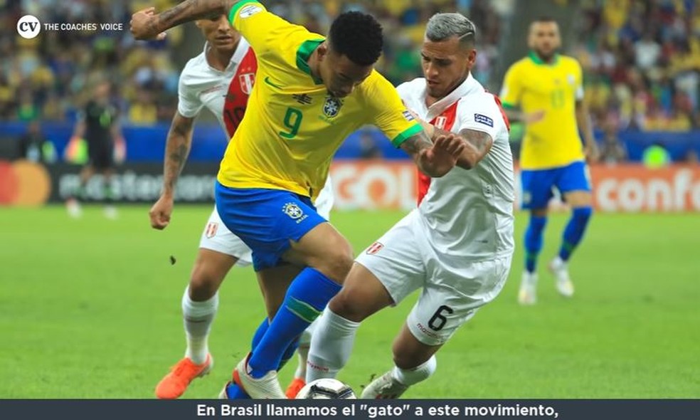 Em vídeo, Tite explicou lance de Gabriel Jesus contra Trauco na final da Copa América — Foto: Reprodução 