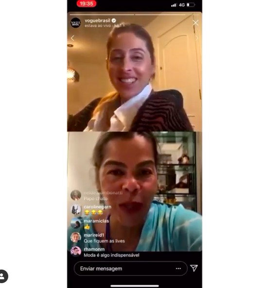 A diretora de conteúdo Paula Merlo em live com Daniela Falcão sobre o futuro da mídia (Foto: Reprodução/ Instagram)
