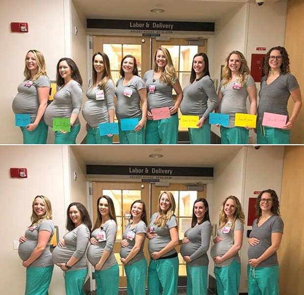 Nove enfermeiras engravidam ao mesmo tempo em hospital dos EUA (Foto: Reprodução/ Facebook)