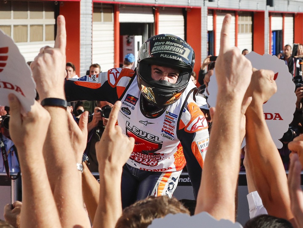 Marc MÃ¡rquez campeÃ£o Moto GP â€” Foto: EFE