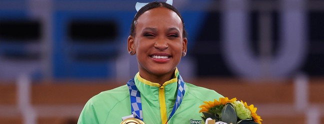 Rebca Andrade conquista a medalha de ouro no salto da ginásticaREUTERS