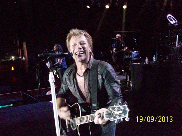 Jon Bon Jovi em foto feita pela fã Rosana Guedes (Foto:  Rosana Guedes/Arquivo pessoal)