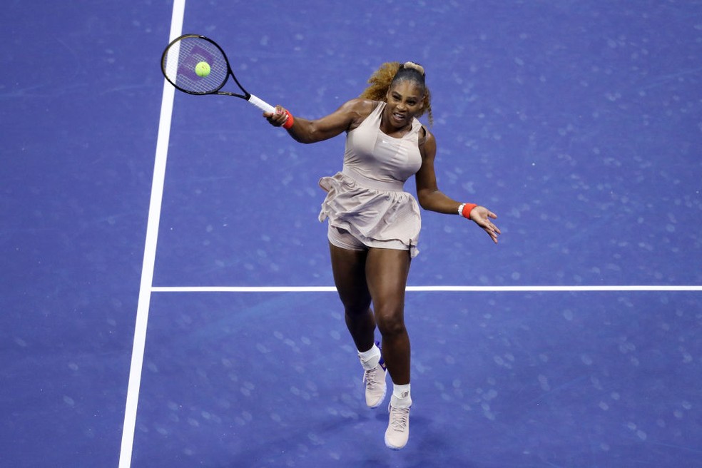 Serena em ação na "bolha de NY" — Foto: Gettyimages