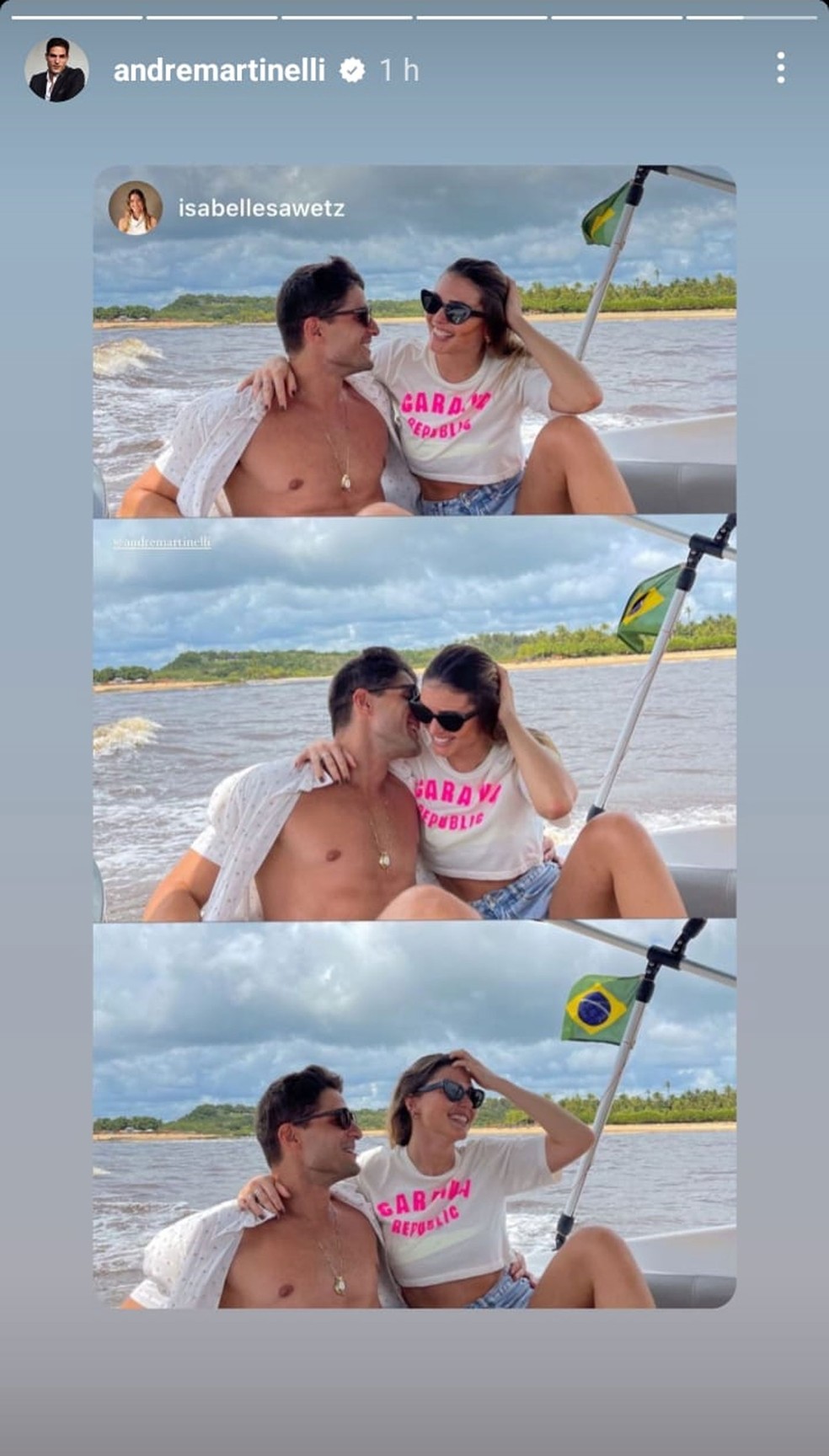 Andre? Martinelli e Isabelle Sawetz &mdash; Foto: Reprodu&ccedil;&atilde;o/Instagram
