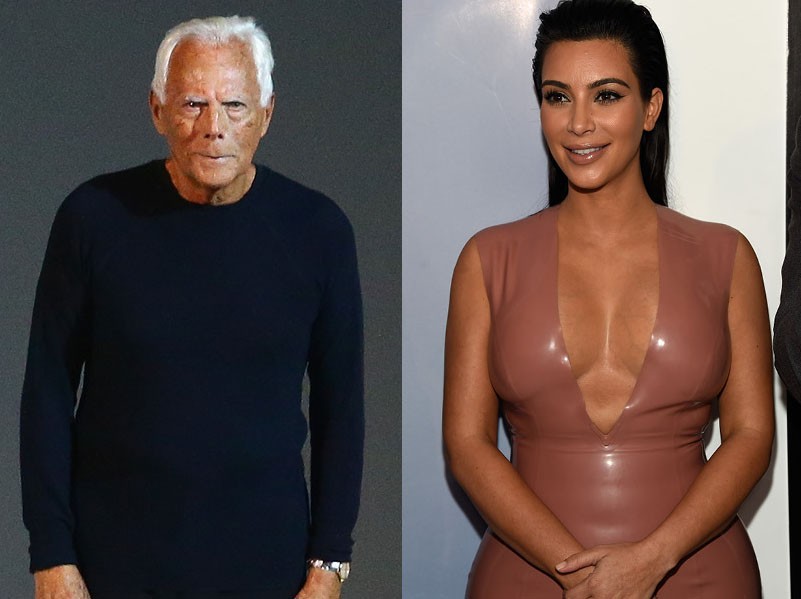Giorgio Armani e Kim Kardashian (Foto: Getty Images)
