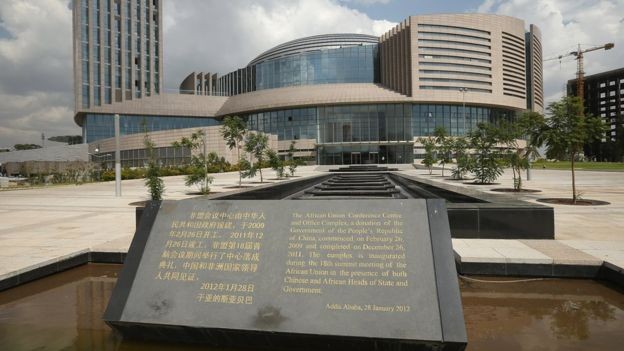   A sede da União Africana foi um presente do governo chinês. Fica na capital da Etiópia (Foto: Getty Images via BBC)