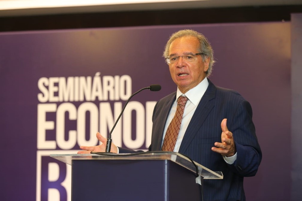 Ministro da Economia, Paulo Guedes, participa de fórum econômico em Fortaleza — Foto: Fabiane de Paula/SVM