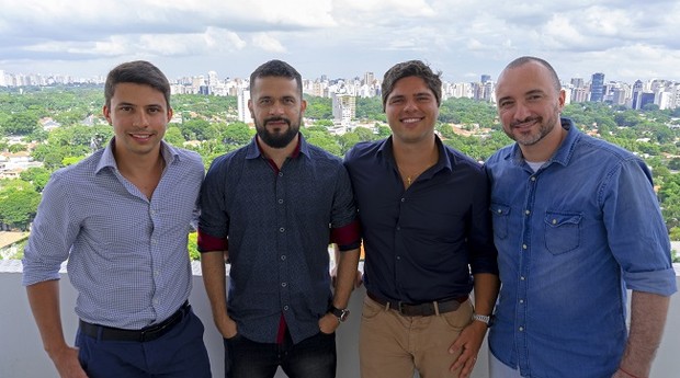 Daniel Arcoverde, José Alves, Rafael Belmonte, Alex Garcia, sócios da Netshow.me (Foto: Divulgação)