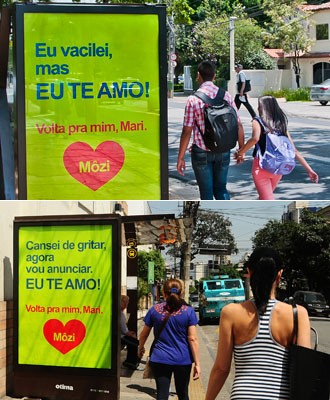 Ação de marketing de empresa de abrigos de ônibus espalhou 300 cartazes em SP (Foto: Divulgação)