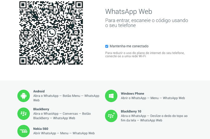 Acesse a página do WhatsApp Web usando o Chrome (Foto: Reprodução/Helito Bijora) 