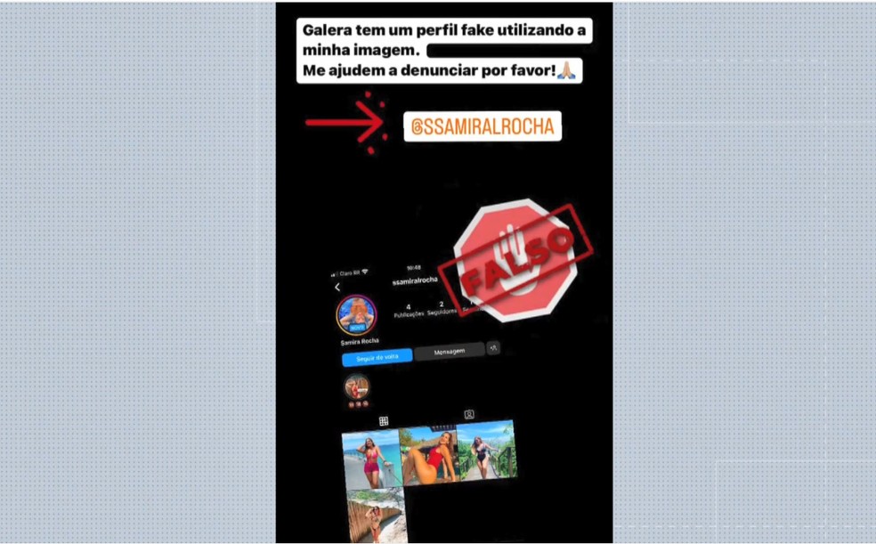 Samira teve o perfil hackeado e foi uma das vítimas do golpe erótico — Foto: Reprodução/TV Gazeta