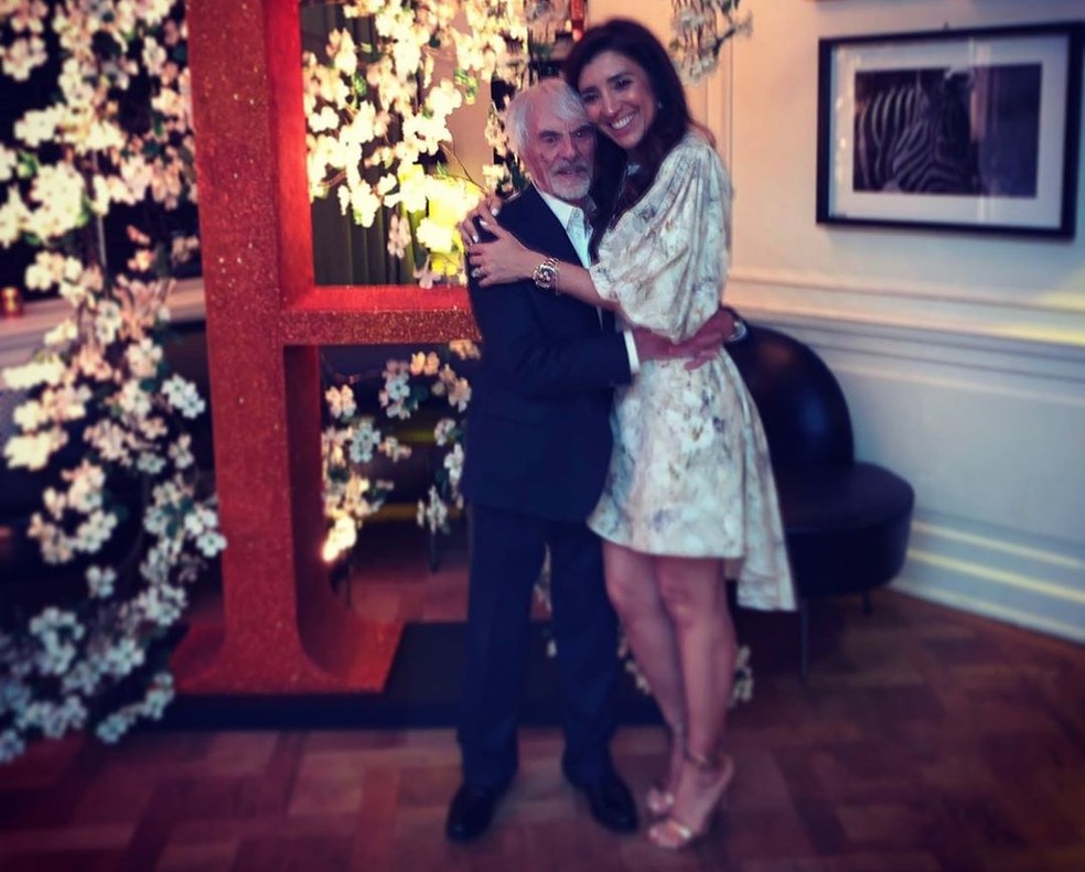 Bernie Ecclestone é casado com Fabiana Flosi desde 2012 — Foto: Reprodução/rede social