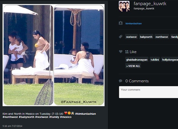 Kim Kardashian curte o México com a filha, North West (Foto: Reprodução/Instagram)