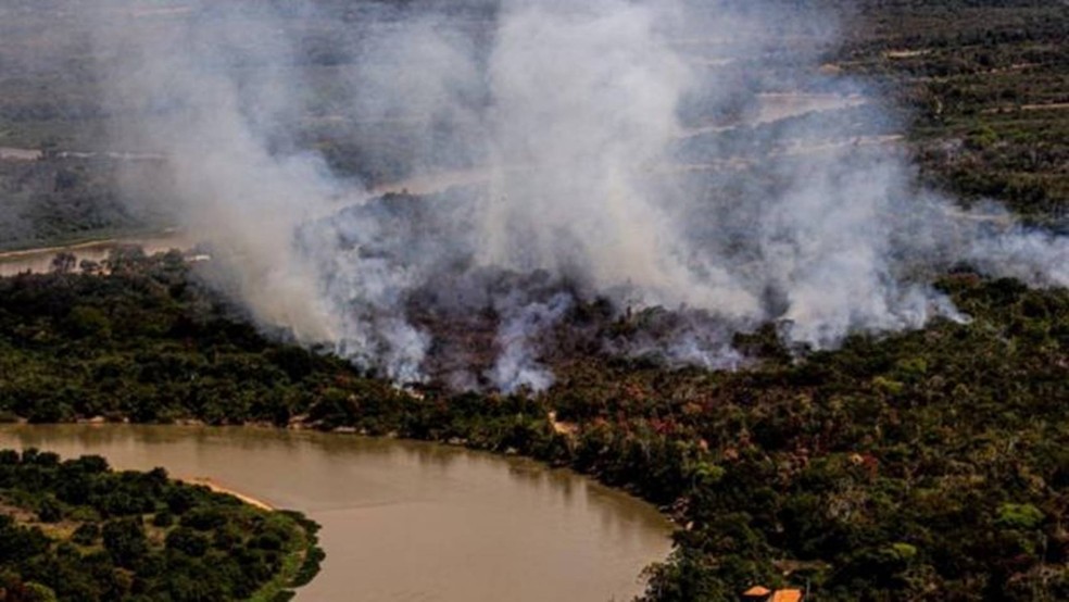 fogo no pantanal — Foto: Mayke Toscano/SECOM-MT via BBC