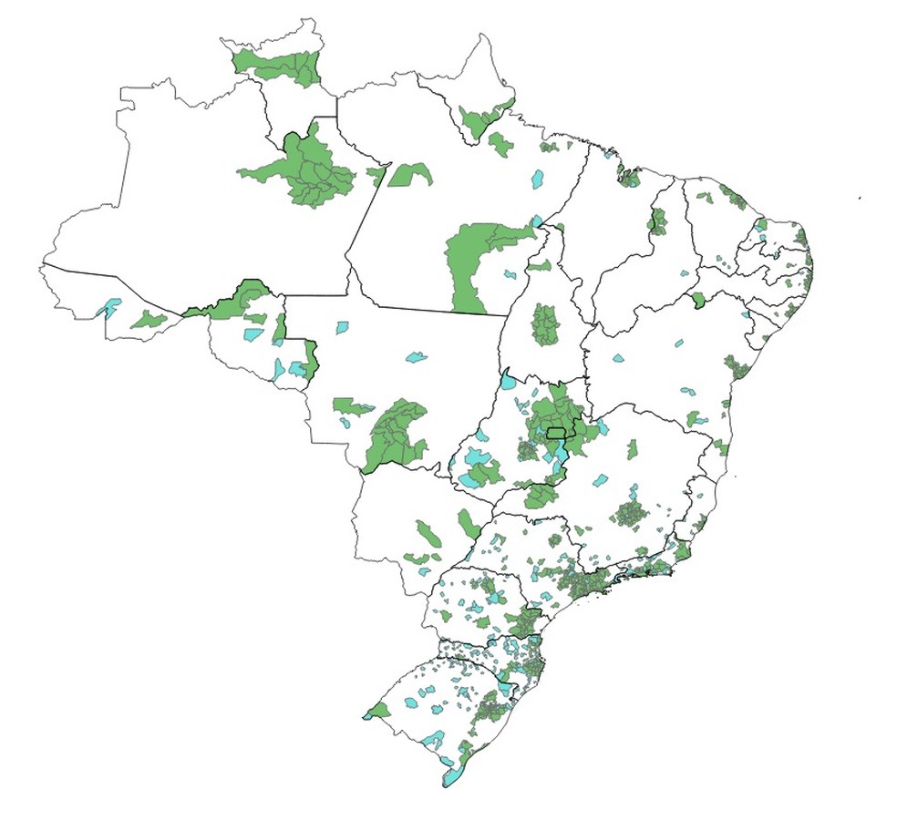 Mapa mostra novas cidades que poderão receber 5G puro — Foto: Divulgação/Anatel