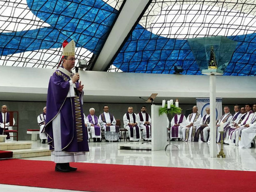 Arcebispo de Brasília, Dom Sérgio da Rocha, celebra primeira missa na Catedral Metropolitana após ser nomeado cardeal — Foto: Anderson Mendanha/Arquidiocese de Brasília/Divulgação