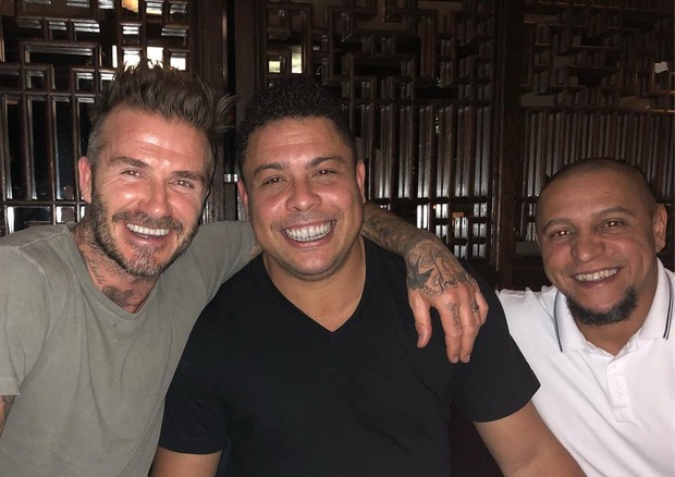 David Beckham, Ronaldo e Roberto Carlos (Foto: Agência Brazil News)