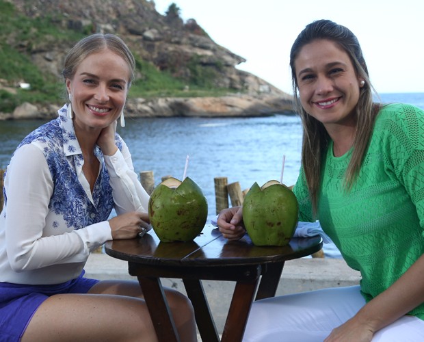 Angélica e Fernanda Gentil na gravação do Estrelas (Foto: Raphael Dias)