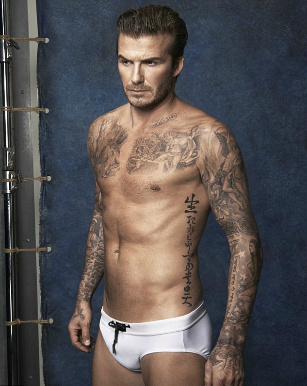 David Beckham em foto para campanha de rede varejista. (Foto: Reprodução)