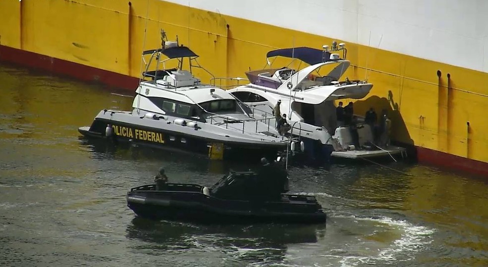 Operação foi realizada em conjunto com Receita Federal e Marinha do Brasil — Foto: Divulgação/Polícia Federal