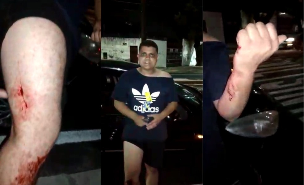 Em vídeo feito logo após a ação, João Carlos declarou que as assaltantes tentaram acusá-lo de tentativa de estupro contra uma delas — Foto: VC Repórter/SVM