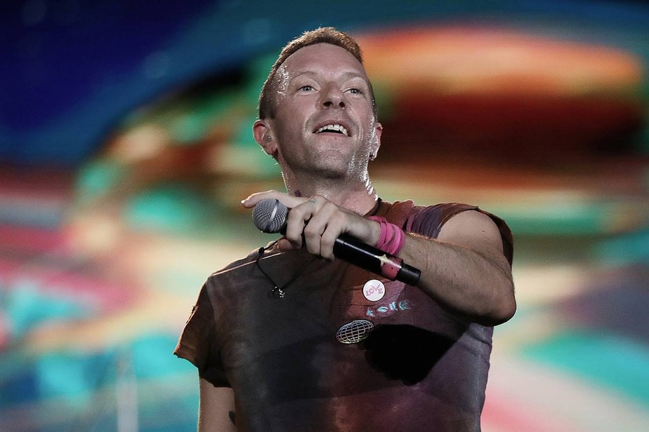 Chris Martin em show do Coldplay