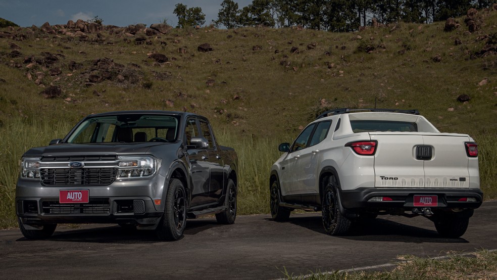 Escola norte-americana: Ford Maverick possui design quadradão que remete à irmã maior F-150 — Foto: Renato Durães