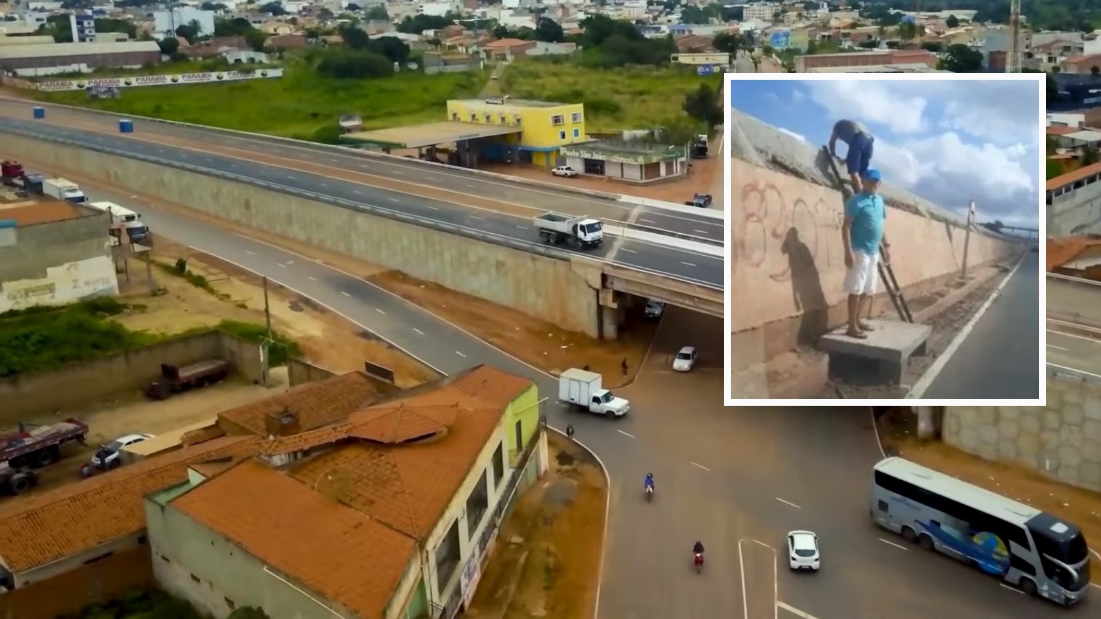 Viaduto cria 'muralha' dividindo cidade no Ceará, e moradores improvisam escadas para atravessar via