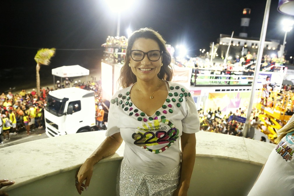 Janja Lula da Silva curte carnaval de Salvador no Camarote Expresso 2222 — Foto: Lív Neves/Ag Haack