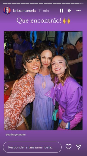 Larissa Manoela posa com Gabriela Duarte e Talita Younan (Foto: Instagram)