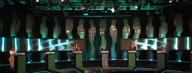 Debate entre candidatos á presidência da República no SBT — Foto: Maria Isabel Oliveira