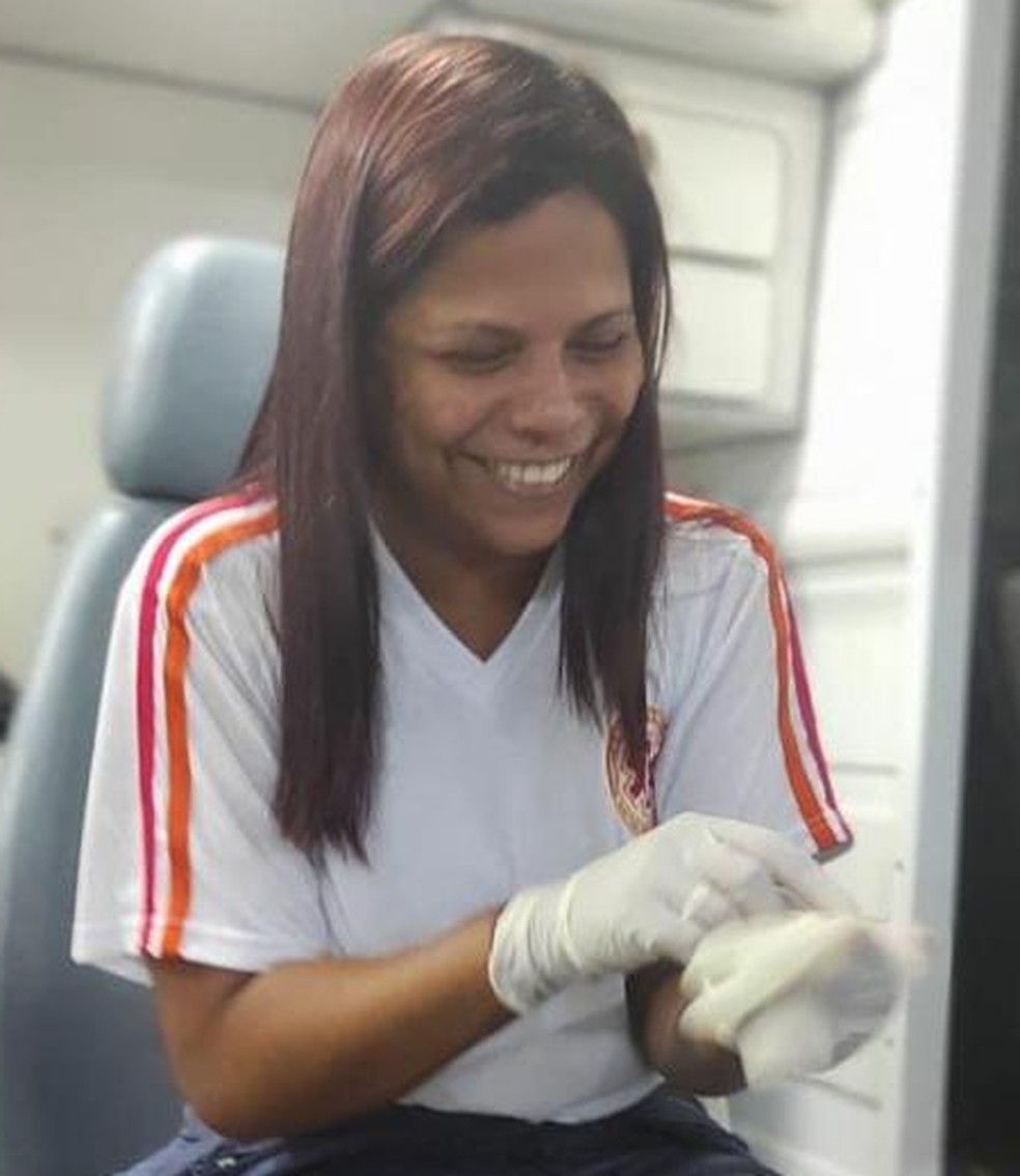 Enfermeira Laura Cristina Cardoso, do Samu, em unidade de atendimento em São Paulo (SP) — Foto: Arquivo pessoal