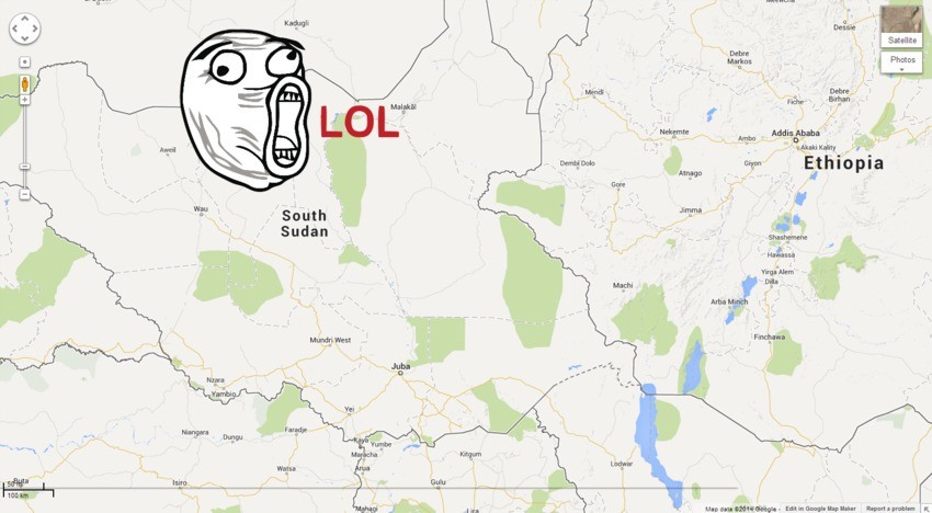 O Rio LOL, no Sudão (Foto: Mashable/ Google Maps)