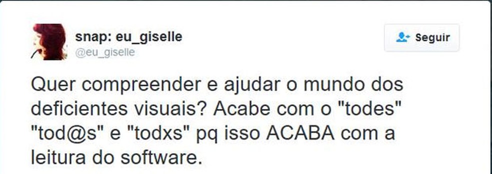 Jornalista se queixa de dificuldade de leitura  (Foto: Reprodução/Twitter)