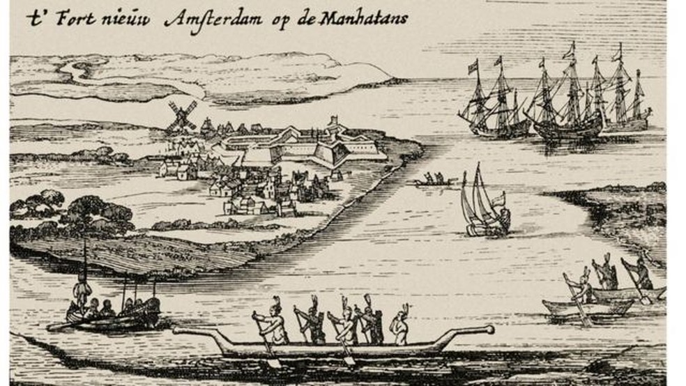 Os holandeses fundaram Nova Amsterdã, que mais tarde se tornaria Nova York, anos depois que Rodríguez morou lá — Foto: Getty Images via BBC