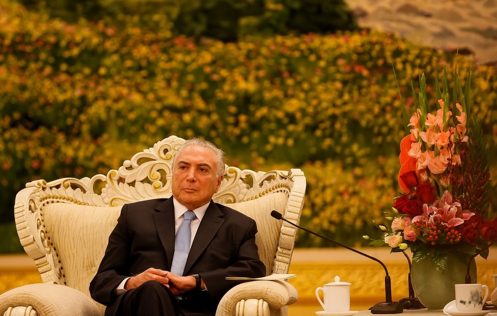 Imagem desta sexta (1º) mostra o presidente Michel Temer durante a viagem à China (Foto: Beto Barata/PR)