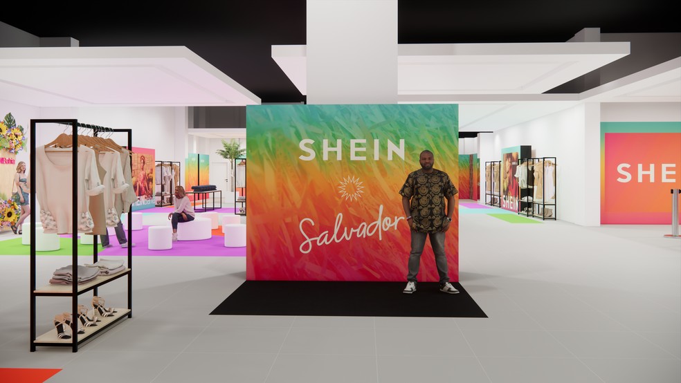 Mockup da loja pop-up da Shein em Salvador  — Foto: Divulgação/Shein