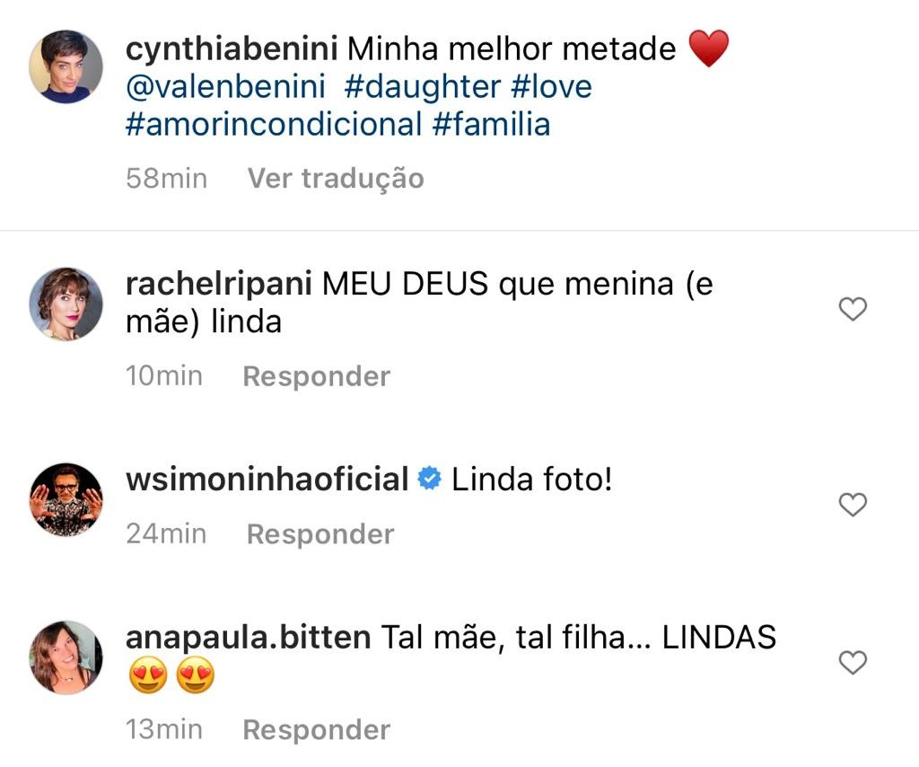  Internautas elogiam Valentina e Cynthia Benini (Foto: Reprodução/Instagram)