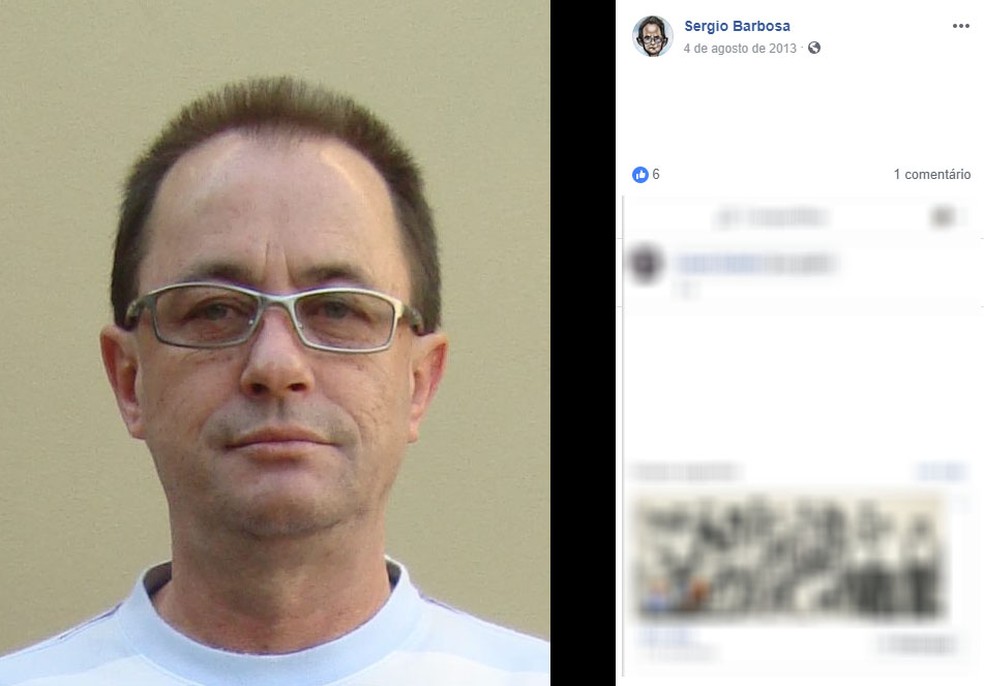 SÃ©rgio Barbosa de Oliveira Junior, de 58 anos, morreu apÃ³s ser esfaqueado e queimado vivo em Itapira (SP) â Foto: ReproduÃ§Ã£o/Facebook