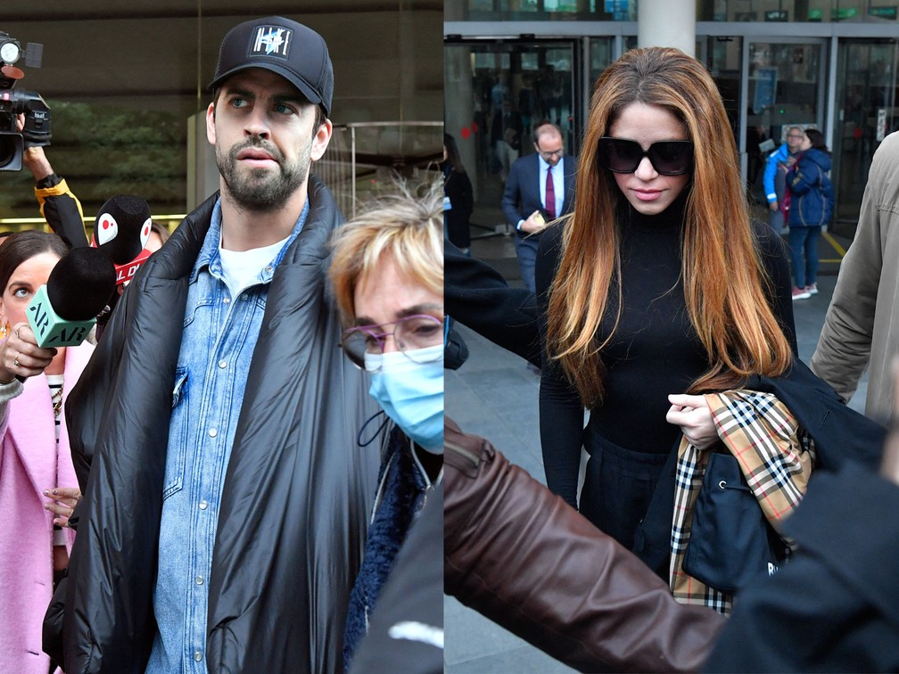 Shakira e Gerard Piqu&eacute; assinam acordo sobre a guarda dos filhos em tribunal de Barcelona &mdash; Foto: Pau BARRENA / AFP