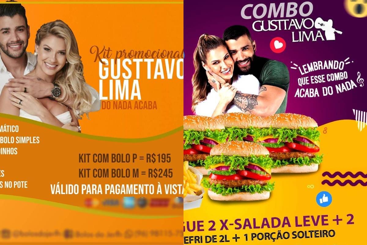 Restaurantes lançam promoções usando a separação de Gusttavo Lima e Andressa Suita (Foto: Reprodução/Instagram)