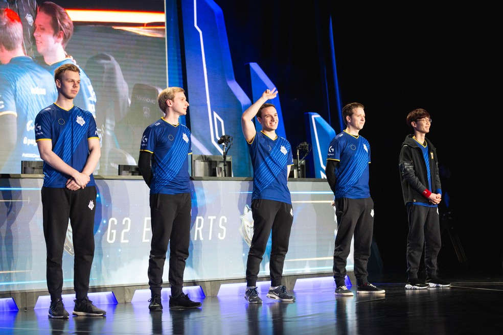 G2 foi contra as expectativas e derrubou a favorita RNG — Foto: Divulgação/Riot Games