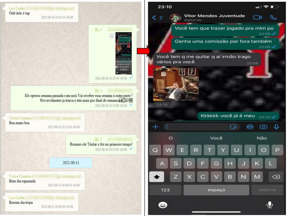 Líder dos apostadores, Bruno Lopez conversa com Vitor Mendes: 'Você já é meu' — Foto: Reprodução